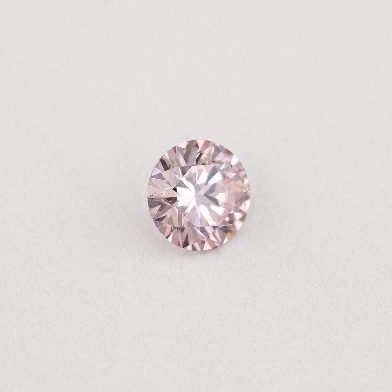 Argyle Certified 0.11ct 7PR Fancy Pink Natural Argyle Pink Diamond Round Brilliant