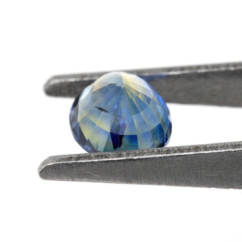 Bicolor - Blue & Yellow | Natural Sapphire Oval Cut 1.07ct | Heated Ceylon Gemstone | Loose Sapphire for Ring or Jewelry Design