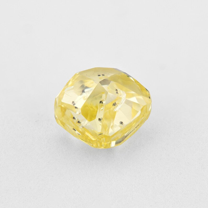 GIA Certified 1.00 Ct Untreated Fancy Yellow Natural Diamond Cushion Solitaire|Custom Jewelry|Certificate|genuine|natural color|earthmined