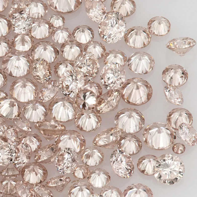 Fancy Pink Rose PR8 Argyle Diamonds | Natural Round Pink Diamonds | Australian Melee Accents | Loose Argyle Pink Stones