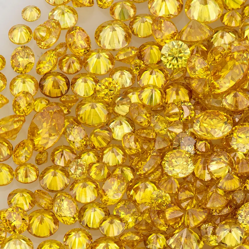 Fancy Vivid Yellow – Top Canary Diamond | Natural Untreated Round Fancy Diamond | Melee Accent Stones | Loose Yellow Diamond