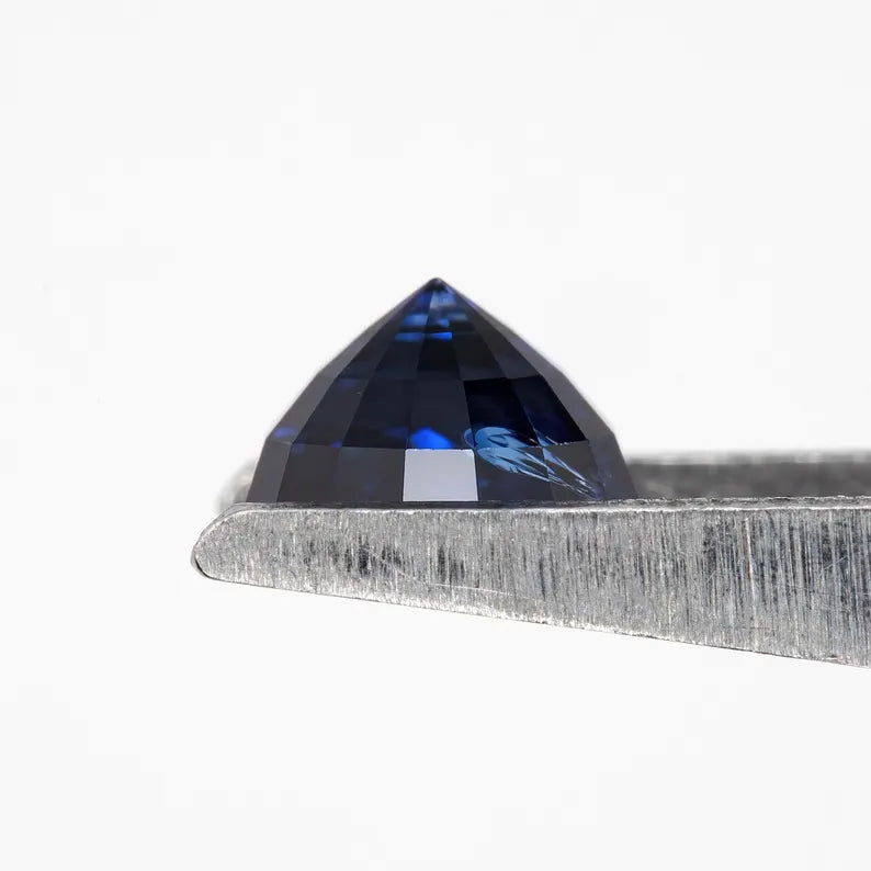 Bicolor - Blue & White | Natural Sapphire Round Cut 1.15ct | Heated Ceylon Gemstone | Loose Sapphire for Ring or Fine Jewelry