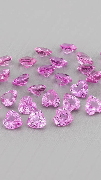 5pcs matching selection Natural Pink Sapphire Heart Shape Calibrated 3mm hot pink