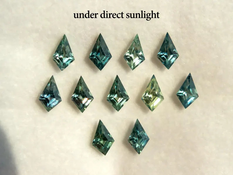 5x3mm Kite Shape Natural Teal Sapphire Calibrated Parcel Wholesale geometric shape