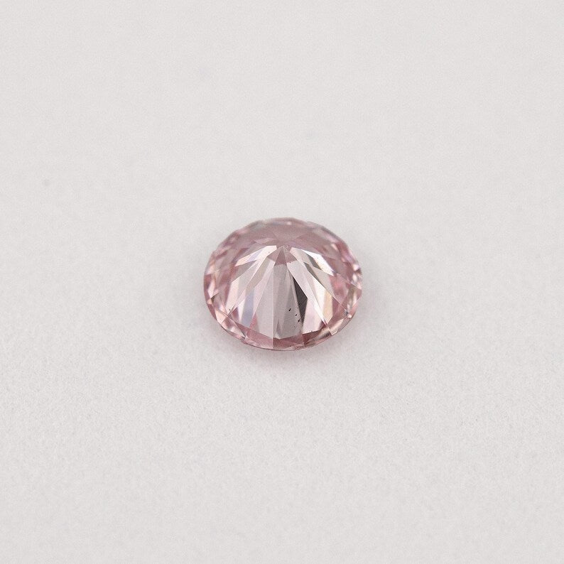 Argyle Certified 0.11ct 7PR Fancy Pink Natural Argyle Pink Diamond Round Brilliant