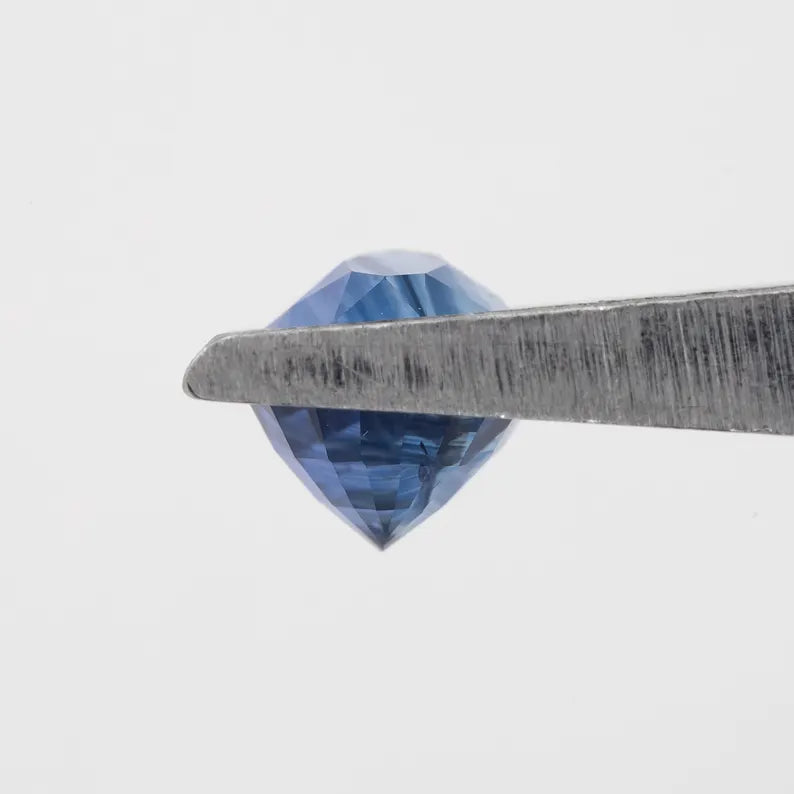 Bicolor – Blue & White | Natural Sapphire | Oval Cut | 1.16ct | Loose Untreated Gemstone | Unique Bi-Color Sapphire | Jewelry Making Stone