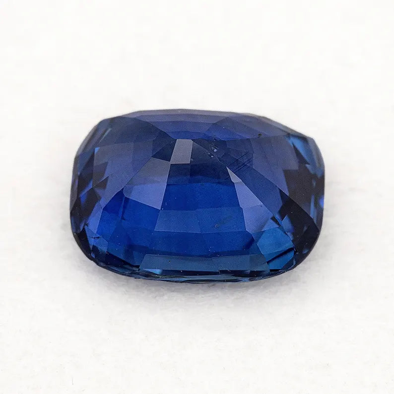 GRS Certified Royal Blue 5.54 ct. Natural Blue Sapphire Cushion Ceylon Sri Lanka Only Heat