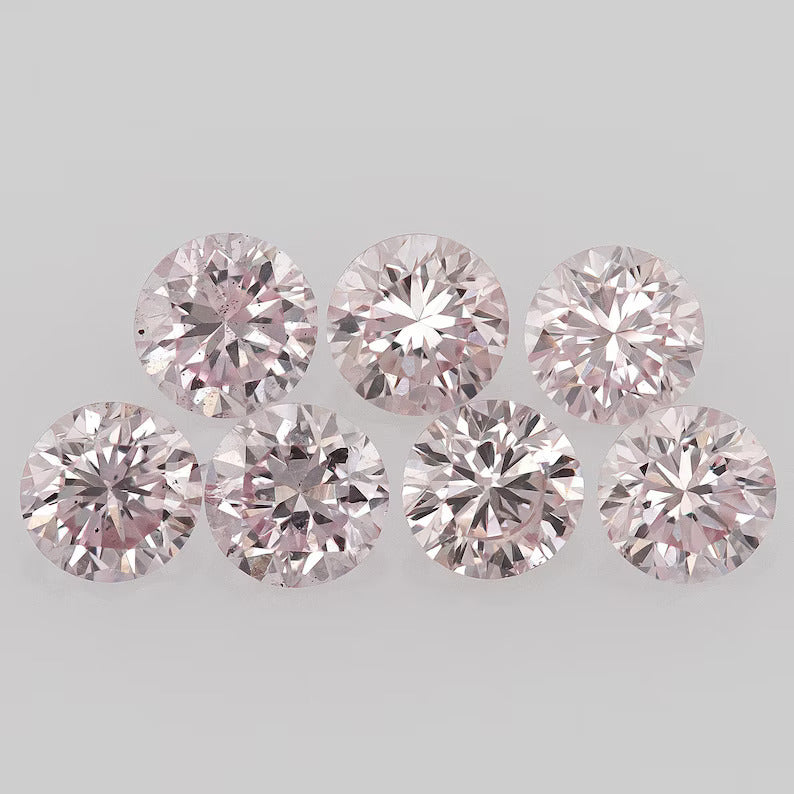 1pcs Genuine Argyle Pink Diamond 2mm Fancy Intense Purplish Pink 6PP Natural Argyle Diamonds Round Pink Australian Diamonds