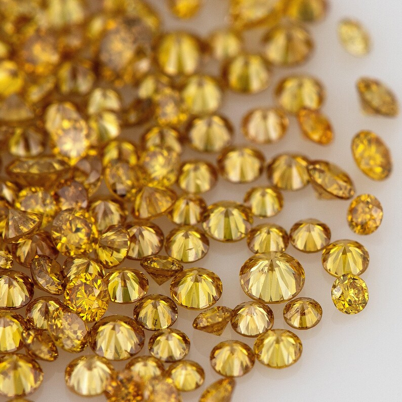 Fancy Vivid Brownish Yellow Golden Coffee | Natural Untreated Diamonds | Round | Melee | Accents | Coffee