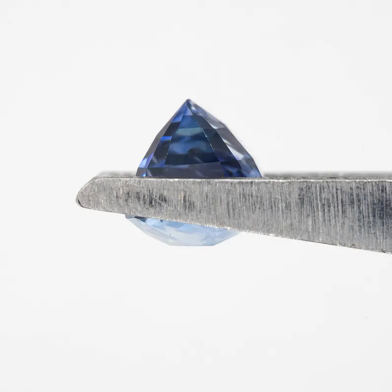 Bicolor - Blue & White | Natural Sapphire Cushion Cut 1.51ct | Heated Ceylon Gemstone | Loose Sapphire for Ring or Fine Jewelry