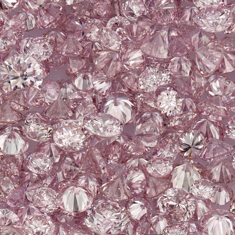 Selection Argyle Pink Diamonds 0.25ct 0.8mm to 2.2mm mix scoop Argyle Pink Diamond Untreated Natural Pink Diamond Round|Melee|accents|Argyle