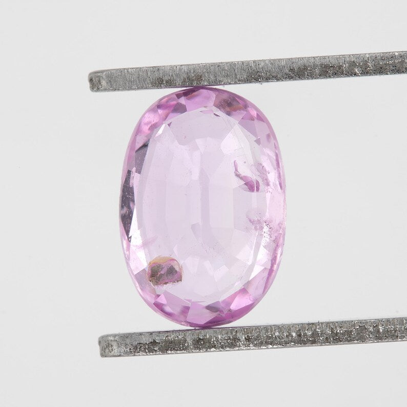 Light Pink with Lavender Tones | 1.09ct Natural Sapphire Oval Cut | Loose Gemstone 7.2x5mm | Ideal for Ring or Pendant | FancyGemGuy