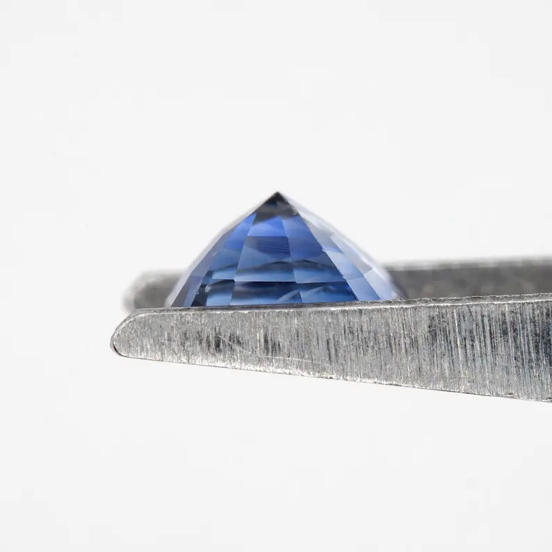 Bicolor - Blue & White | Natural Sapphire Cushion Cut 1.21ct | Heated Ceylon Gemstone | Loose Sapphire for Ring or Jewelry Making