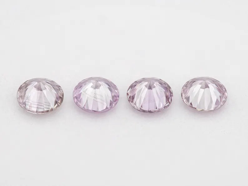 0.36ct of 4pcs 2.80mm Fancy Intense Purplish Pink Natural Pink Diamonds Set Round Brilliant SI1 Untreated 100% Natural