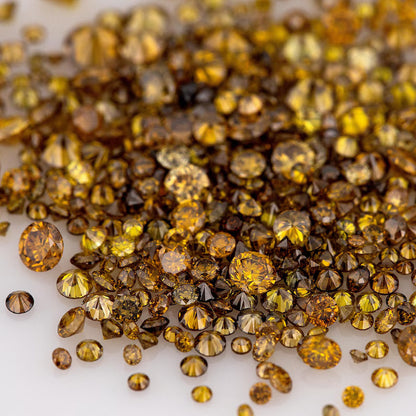 Fancy Vivid Brownish Yellow Orange Burnt Color | Natural Untreated Diamonds | Round | Melee | Accents | Burnt Color Diamonds