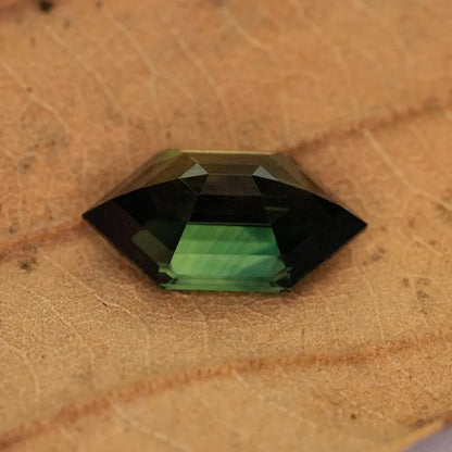 10x5.6mm Natural Teal Sapphire Long Hexagon shape 1.87ct Green Sapphire Geometric Shape Calibrated