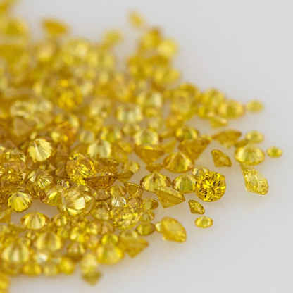Canary Diamonds 0.8mm to 2.5mm mix scoop Fancy Vivid Yellow Untreated Natural Diamonds Round|Melee|accents|Canary Yellow