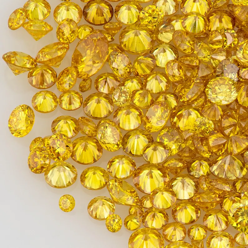 Fancy Vivid Yellow – Top Canary Diamond | Natural Untreated Round Fancy Diamond | Melee Accent Stones | Loose Yellow Diamond