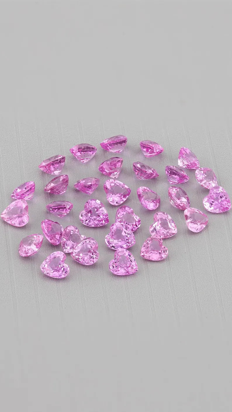 5pcs matching selection Natural Pink Sapphire Heart Shape Calibrated 3mm hot pink
