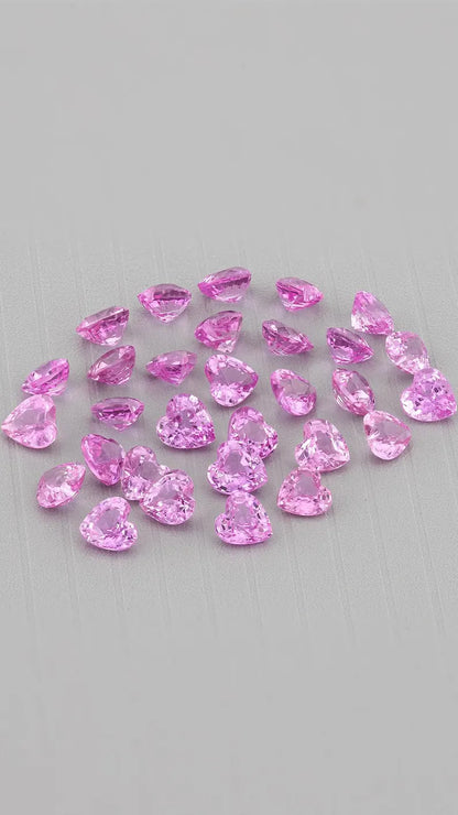 5pcs matching selection Natural Pink Sapphire Heart Shape Calibrated 3mm hot pink