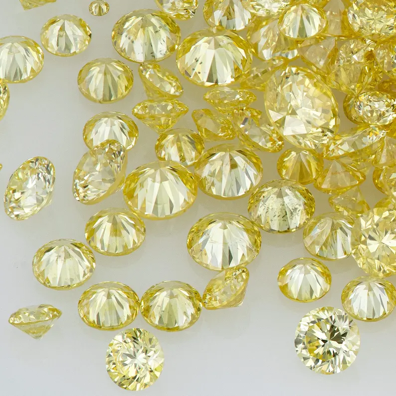 TOP Pre Cape Diamonds 0.25ct 0.8mm to 2.2mm mix scoop Light Yellow Untreated Natural Diamonds Round|Melee|accents|Cape Yellow