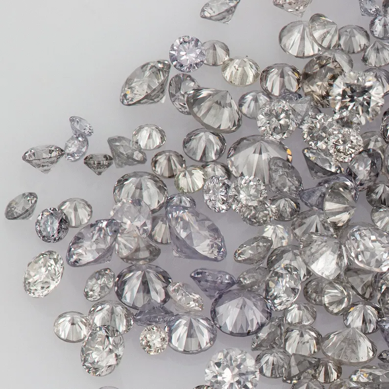 Argyle Grey Diamonds 0.25ct 0.8mm to 2.2mm mix scoop Australian Gray Diamonds Untreated Natural Grey Diamond Round|Melee|accents|Argyle