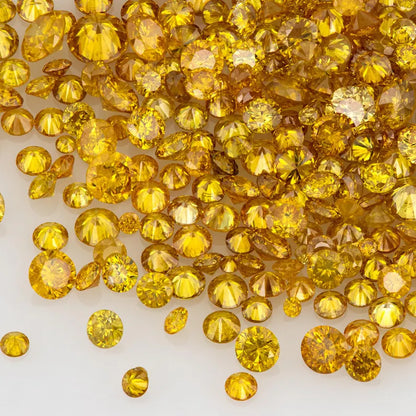 Fancy Vivid Yellowish Orange | Natural Untreated Diamonds | Round | Melee | Accents | Fancy Diamonds