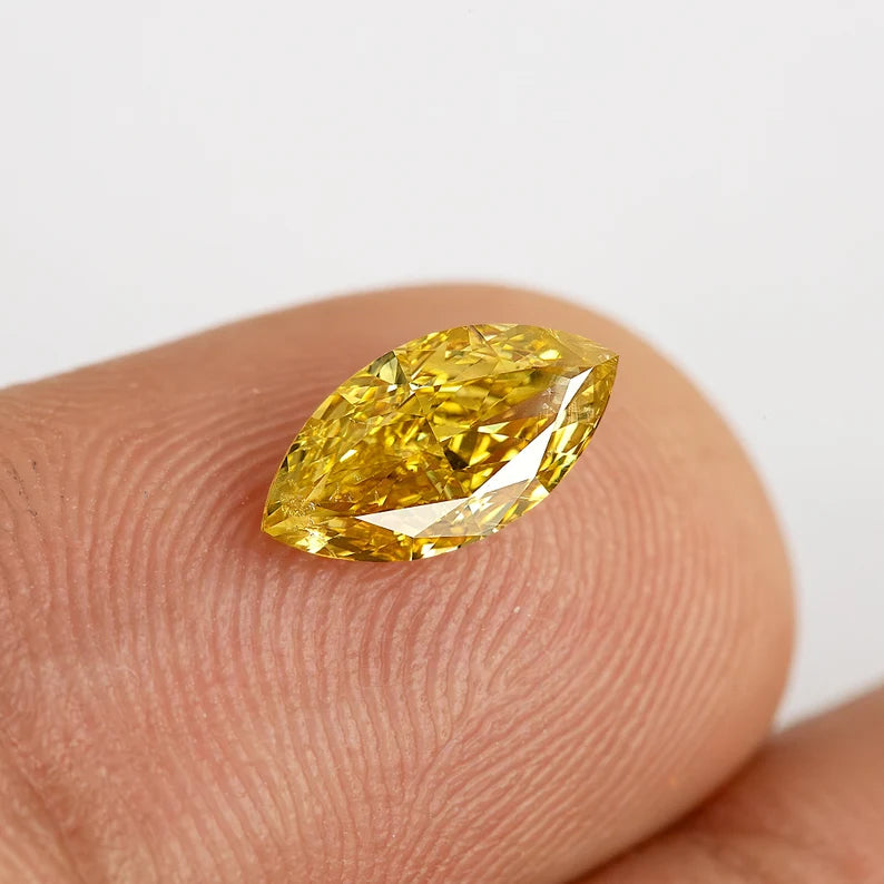 1.01ct Untreated Fancy Vivid Yellow Natural Diamond Marquise 9.6x5mm SI2|mined|Real|Custom Jewelry|Jewelry Maker|Special Cut|Rare|earthmined
