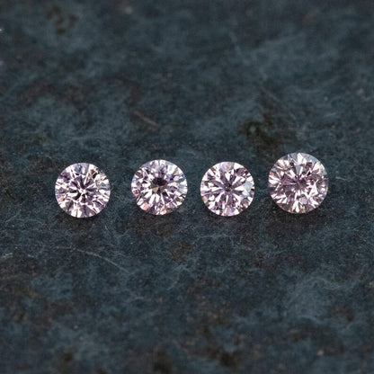2.2 - 2.0 mm Fancy Vivid Purplish Pink Natural Pink Diamonds Round Brilliant SI1 0.15ct. Untreated 100% Natural