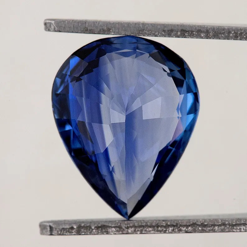2.08 ct. Natural Blue Sapphire Pear Ceylon Sri Lanka Heated