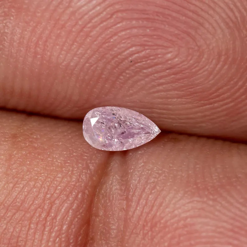 0.18ct Fancy Vivid Pink Untreated Loose Natural Pink Diamond Cushion I3