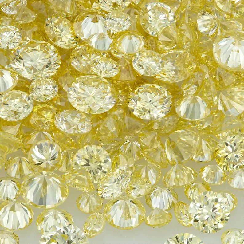 Pre Cape Diamonds 0.25ct 0.8mm to 2.2mm mix scoop Light Yellow Untreated Natural Diamonds Round|Melee|accents|Cape Yellow