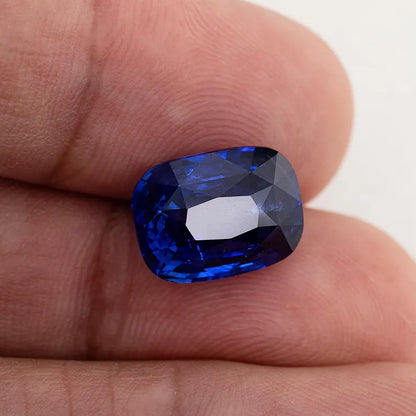 GRS Certified 8.06 ct. Natural Blue Sapphire Cushion Ceylon Sri Lanka Heated