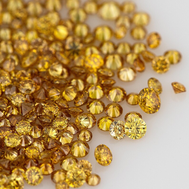 Fancy Vivid Brownish Yellow Golden Coffee | Natural Untreated Diamonds | Round | Melee | Accents | Coffee