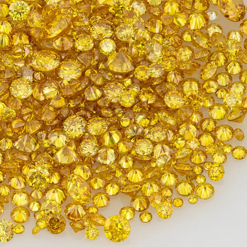 Fancy Vivid Yellow – Top Canary Diamond | Natural Untreated Round Fancy Diamond | Melee Accent Stones | Loose Yellow Diamond