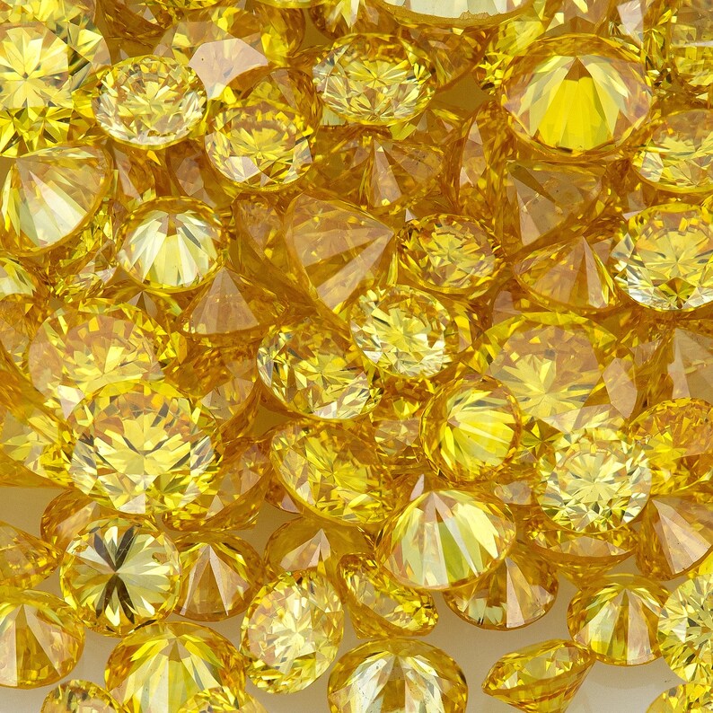 EX Canary Diamonds 0.25ct 1.8mm to 2.2mm mix scoop Canary Yellow Untreated Natural Diamonds Round|Melee|accents|Cape Yellow