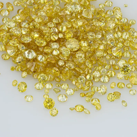 Dark Cape Diamonds 0.25ct 0.8mm to 2.2mm mix scoop Light Yellow Untreated Natural Diamonds Round|Melee|accents|Cape Yellow