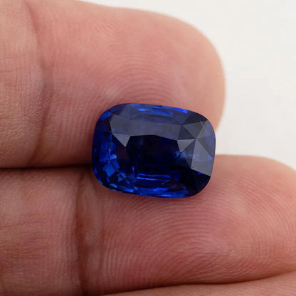 GRS Certified 8.06 ct. Natural Blue Sapphire Cushion Ceylon Sri Lanka Heated