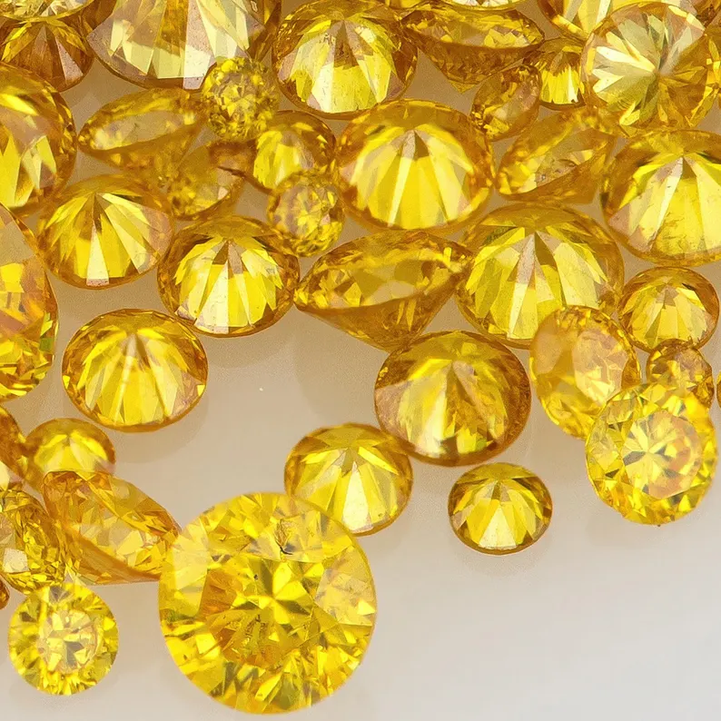 Fancy Vivid Yellow – Top Canary Diamond | Natural Untreated Round Fancy Diamond | Melee Accent Stones | Loose Yellow Diamond