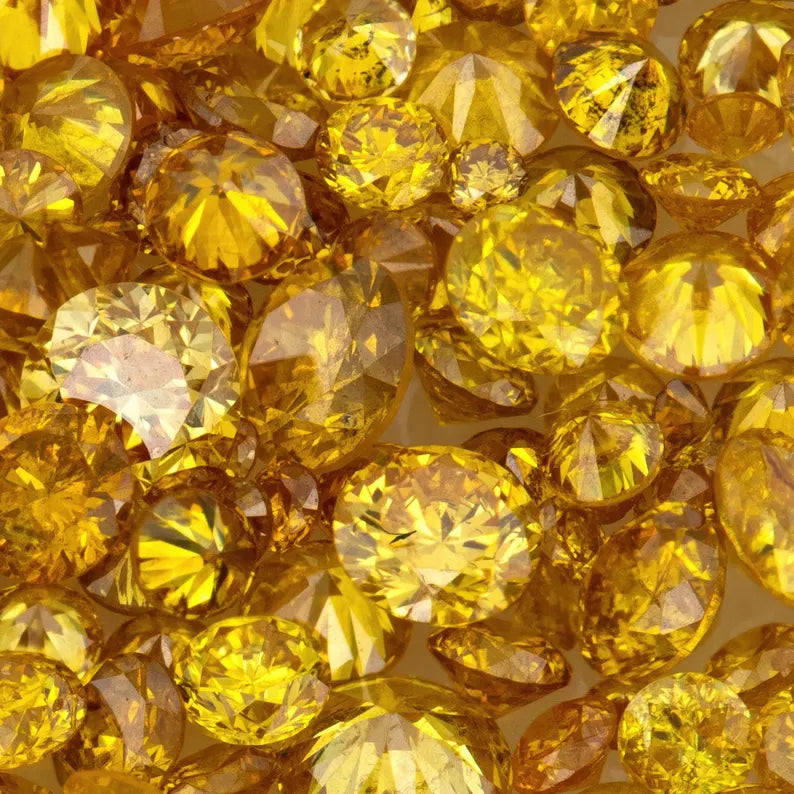 Fancy Vivid Yellowish Orange | Natural Untreated Diamonds | Round | Melee | Accents | Fancy Diamonds