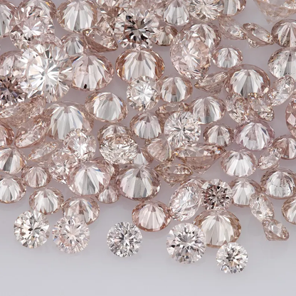 Brownish Pink Diamonds 0.25ct 1.8mm to 2.2mm mix scoop Pink Untreated Natural Diamonds Round|Melee|accents|Cape Yellow