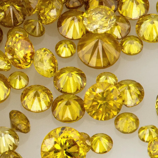 Fancy Vivid Greenish Yellow | Natural Untreated Diamonds | Round | Melee | Accents | Canary Yellow