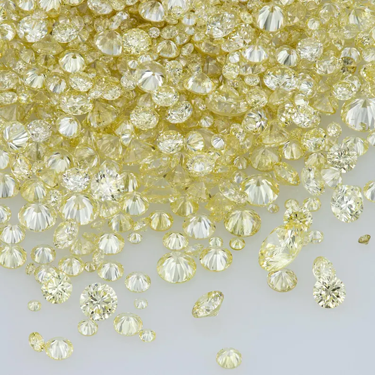 Cape Diamonds 0.25ct 0.8mm to 2.2mm mix scoop Very Light Yellow Untreated Natural Diamonds Round|Melee|accents|Cape Yellow