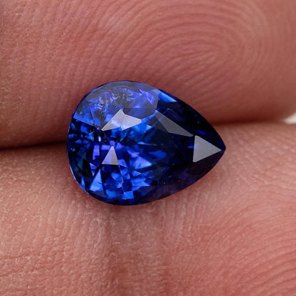 2.04 ct. Natural Blue Sapphire Pear Ceylon Sri Lanka Heated