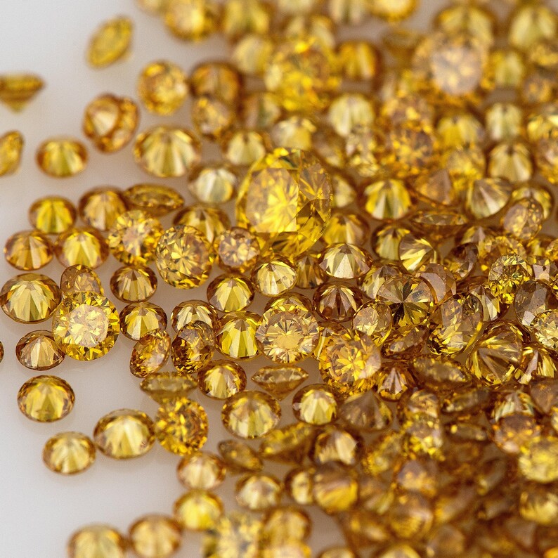Fancy Vivid Brownish Yellow Golden Coffee | Natural Untreated Diamonds | Round | Melee | Accents | Coffee