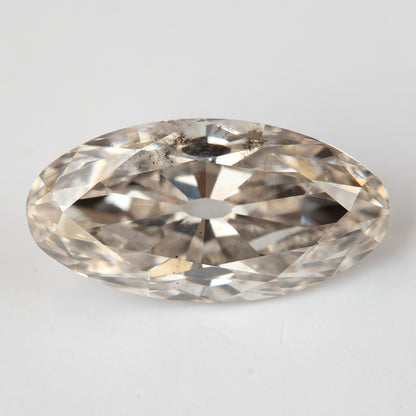 2.44 ct Light Champagne Lab-Grown Diamond, Old Mine Moval Cut, BLD124, product photograph 1, b view.