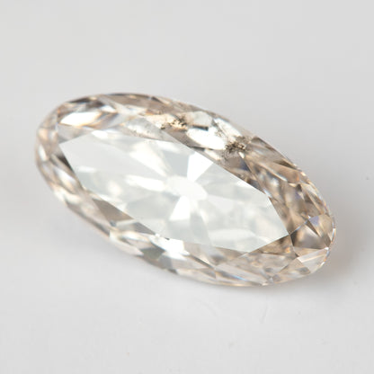 2.44 ct Light Champagne Lab-Grown Diamond, Old Mine Moval Cut, BLD124, product photograph 6, c view.