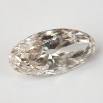 2.44 ct Light Champagne Lab-Grown Diamond, Old Mine Moval Cut, BLD124, product photograph 7, d view.
