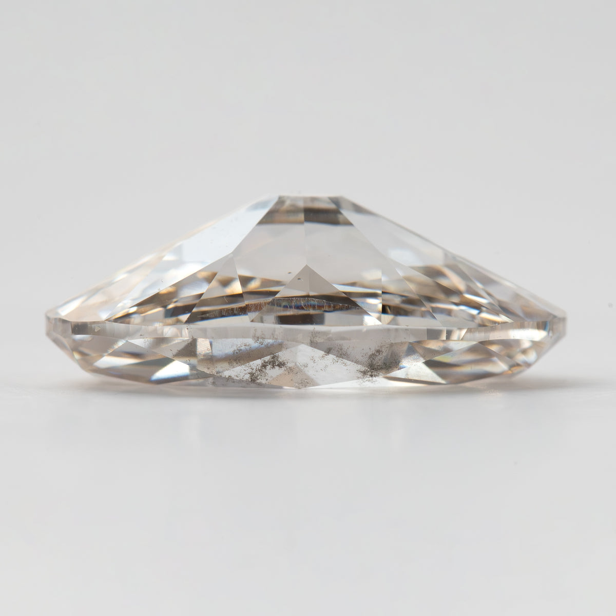 2.44 ct Light Champagne Lab-Grown Diamond, Old Mine Moval Cut, BLD124, product photograph 16, e view.