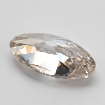 2.44 ct Light Champagne Lab-Grown Diamond, Old Mine Moval Cut, BLD124, product photograph 15, f view.